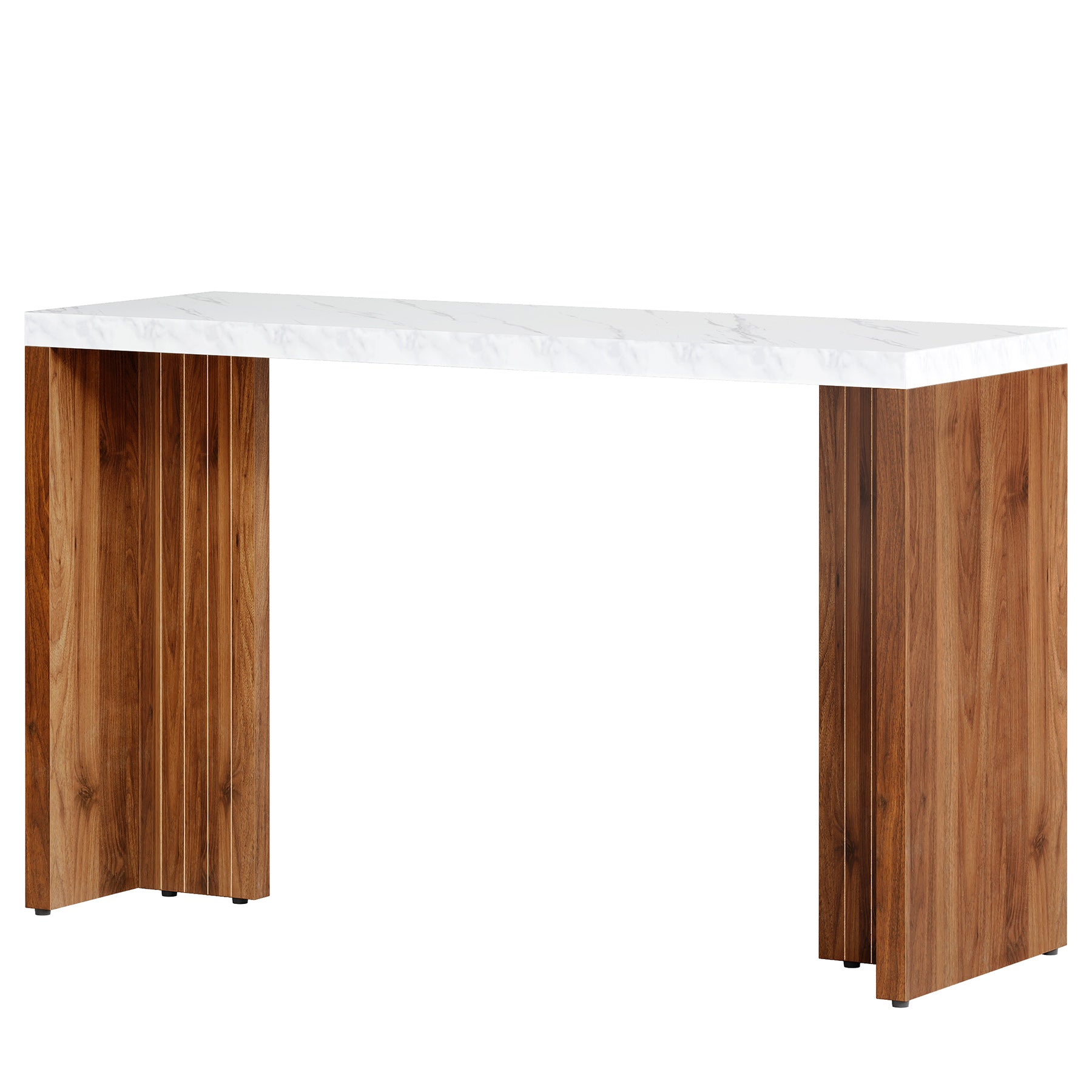 Tribesigns 55.12-Inch Bar Table with Faux Marble Top, Counter Height Pub Table for Kitchen