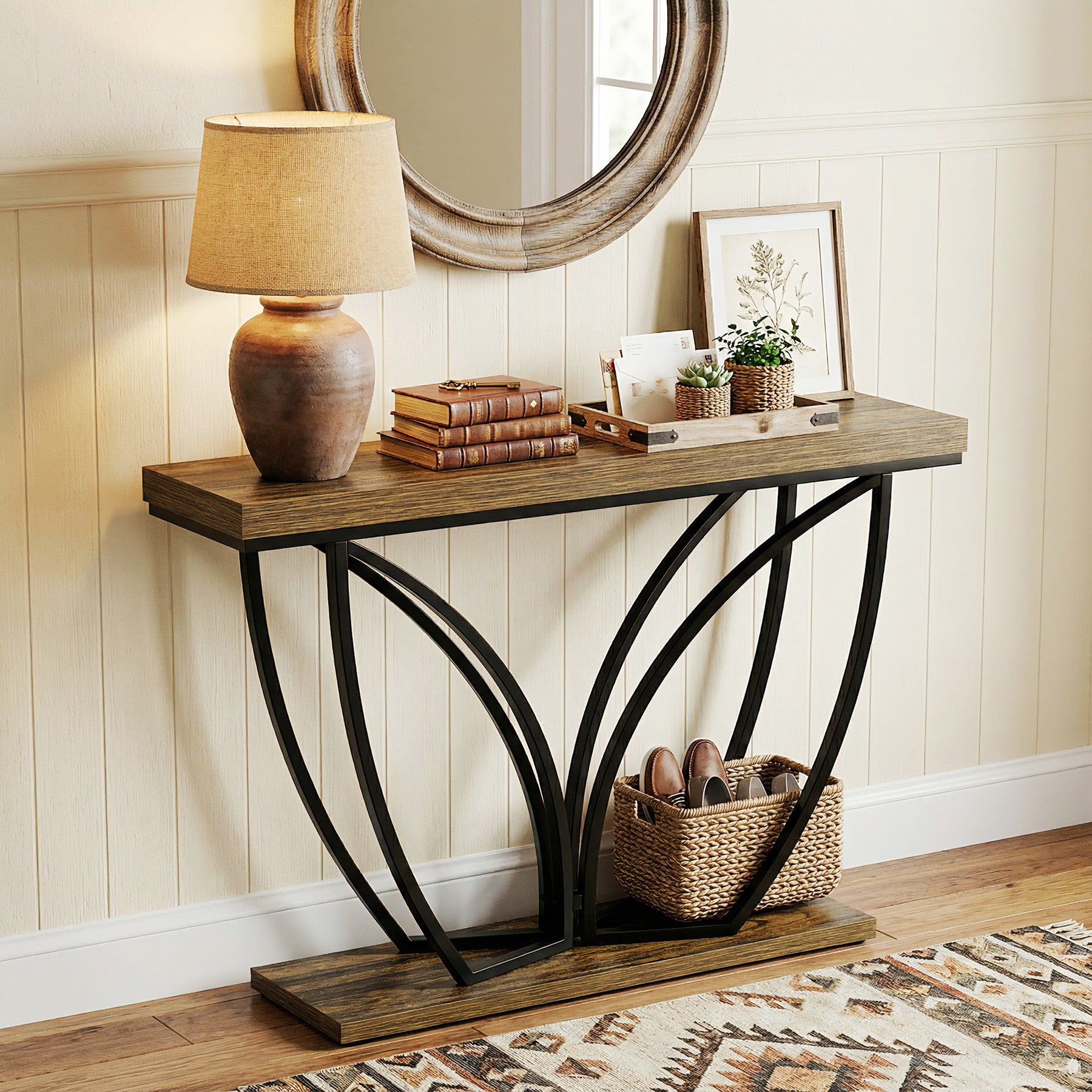 Tribesigns 41.24"  Console Table, Industrial Sofa Table for Living Room and Entryway