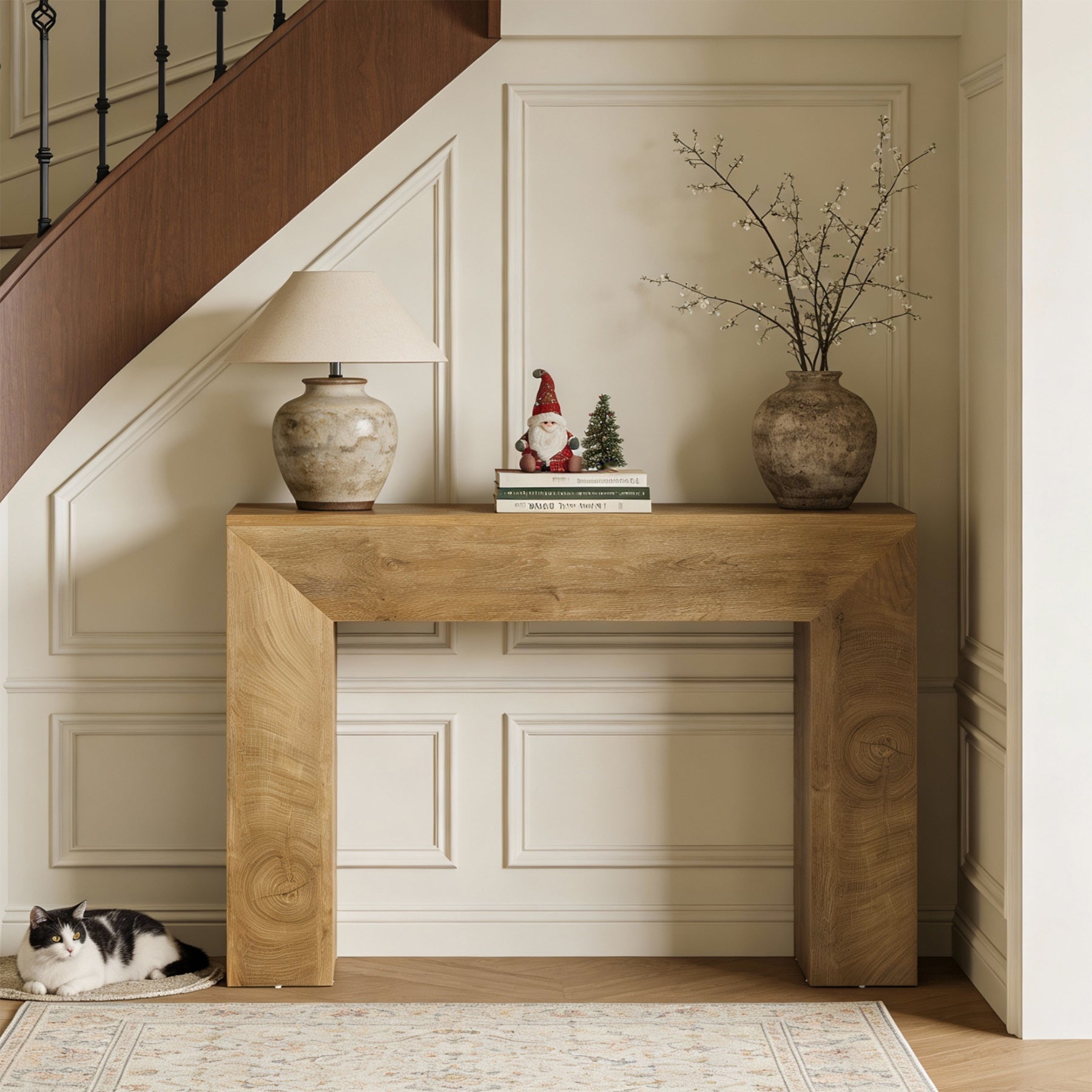 43.31" Console Table, Wooden Rectangular Sofa Table for Entryway and Living Room