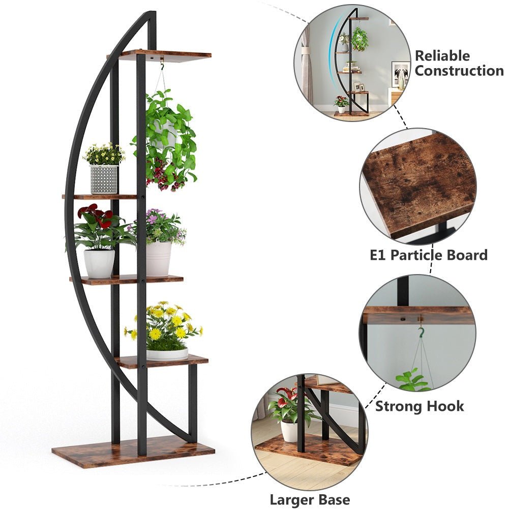 Plant Stand, 5-Tier Bonsai Flower Rack Display Shelf Pack of 2 Tribesigns