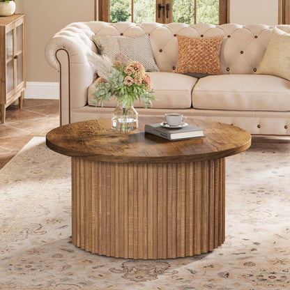 31.5" Coffee Table, Farmhouse Circle Center Table Sofa Side Table