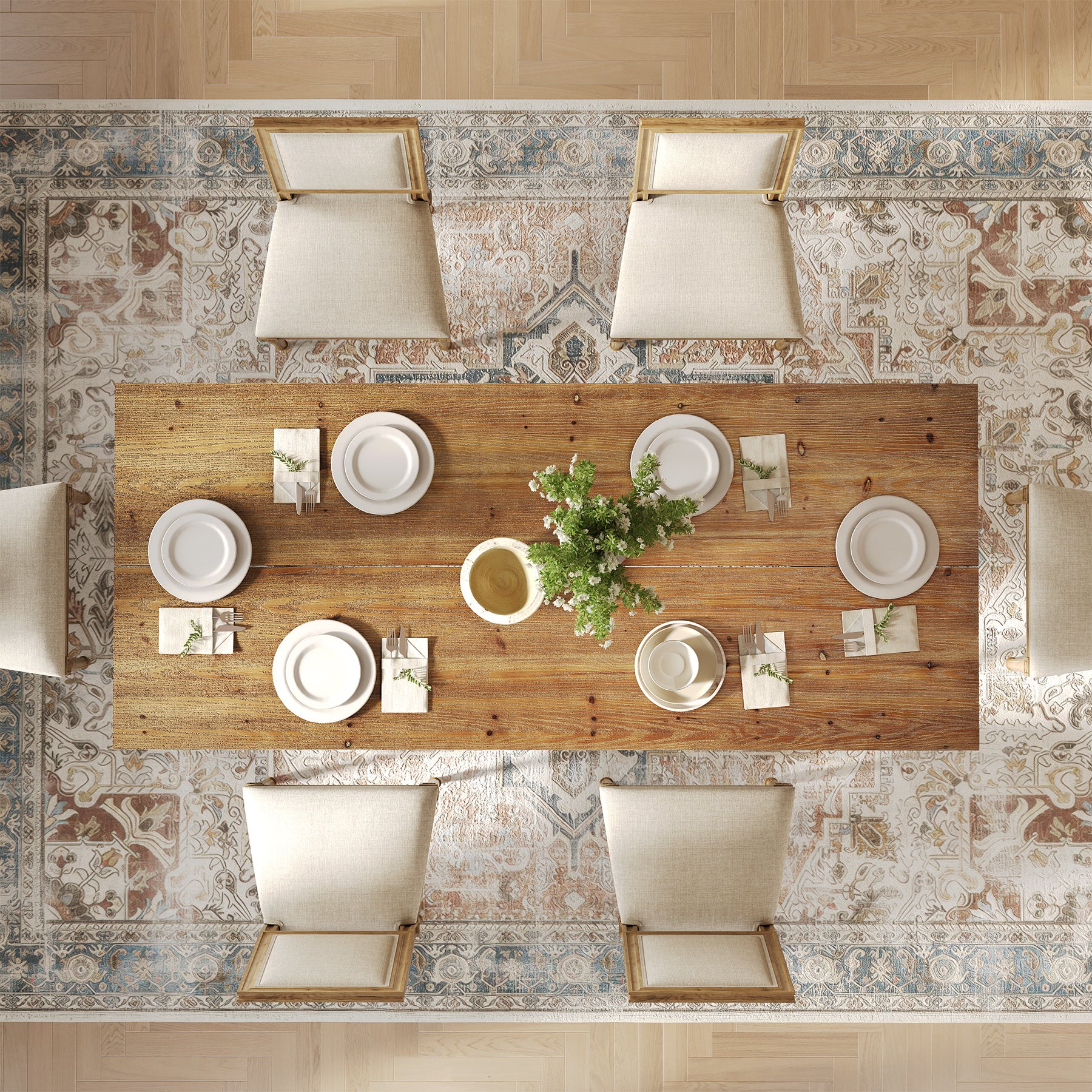 Tribesigns 63-Inch Solid Wood Dining Table with Heavy-Duty Metal Legs, Industrial Kitchen Table for 4-6 People