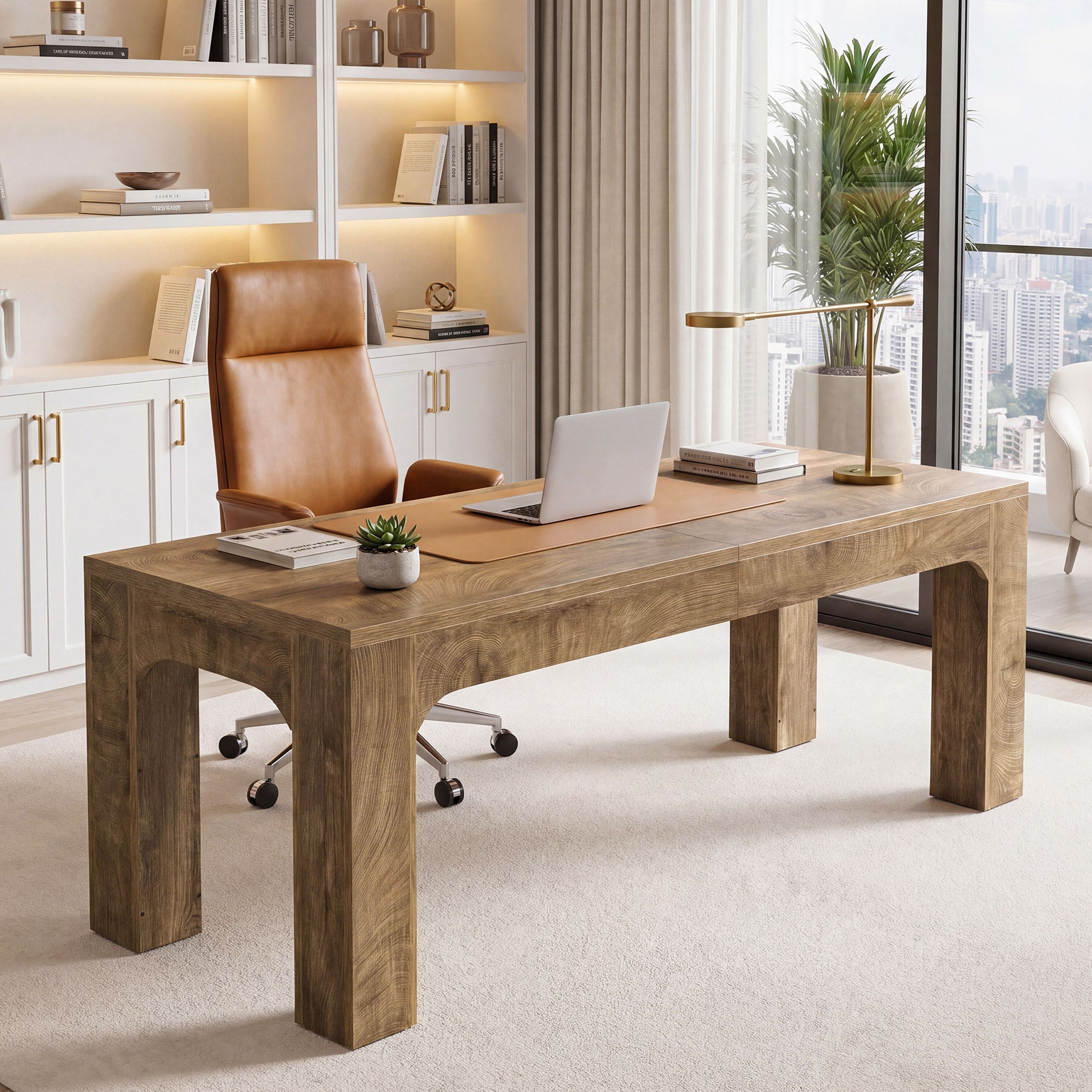 Tribesigns 70.9-Inch Two Person Desk with Thick Top, Extra Long Computer Desk for Home Office