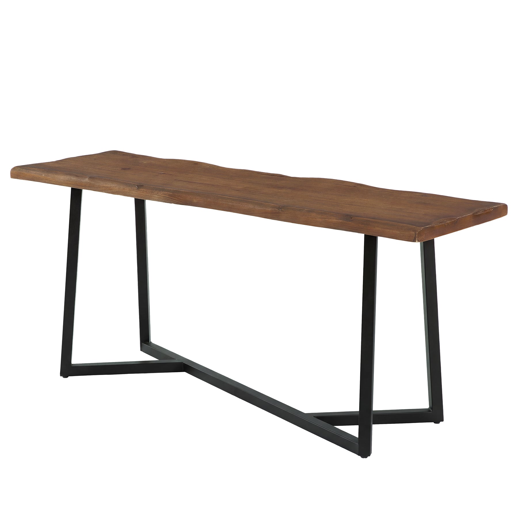 Tribesigns 63-Inch Solid Wood Bar Table with Metal Frame, Counter Height Pub Table for Kitchen