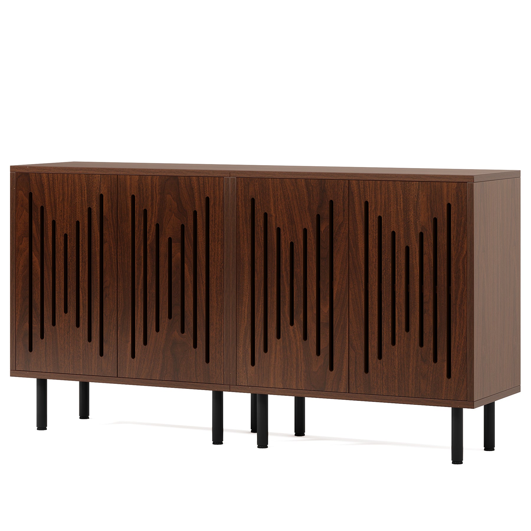Tribesigns 59-Inch Vintage Sideboard Buffet Set of 2 with Adjustable Shelves, Farmhouse Storage Cabinet for Kitchen Living Room and Hallway