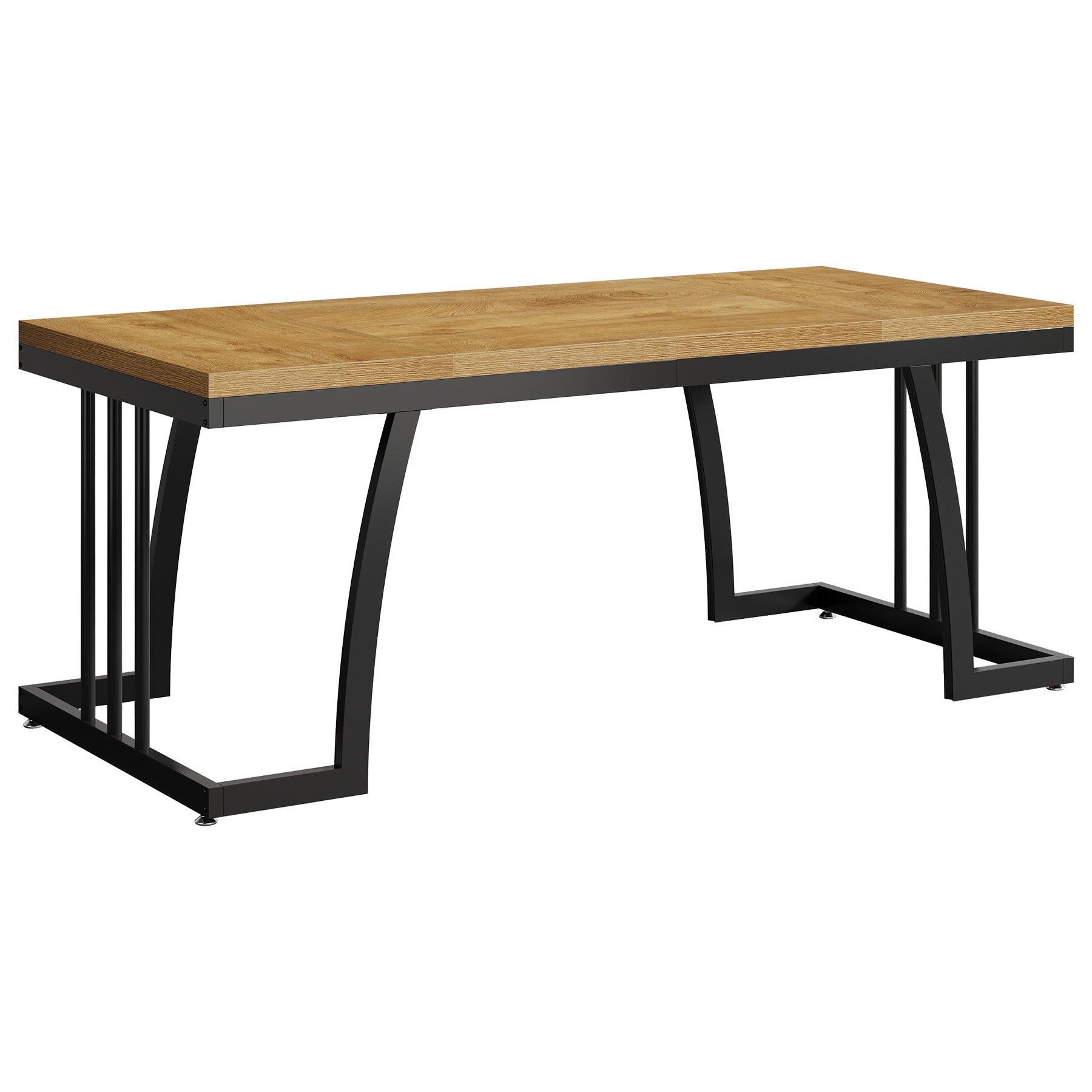 63-Inch Executive Desk with Deep Worktop and Metal Frame, Large Industrial Computer Desk for Home Office