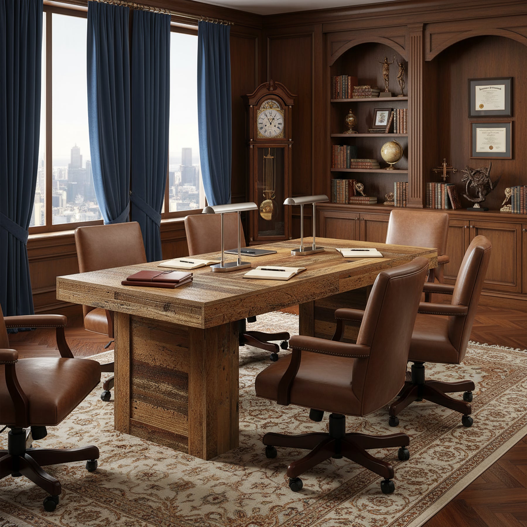 Tribesigns 63 Inch Farmhouse Executive Desk, Large Wooden Computer Desk with Heavy Duty Legs for Home Office