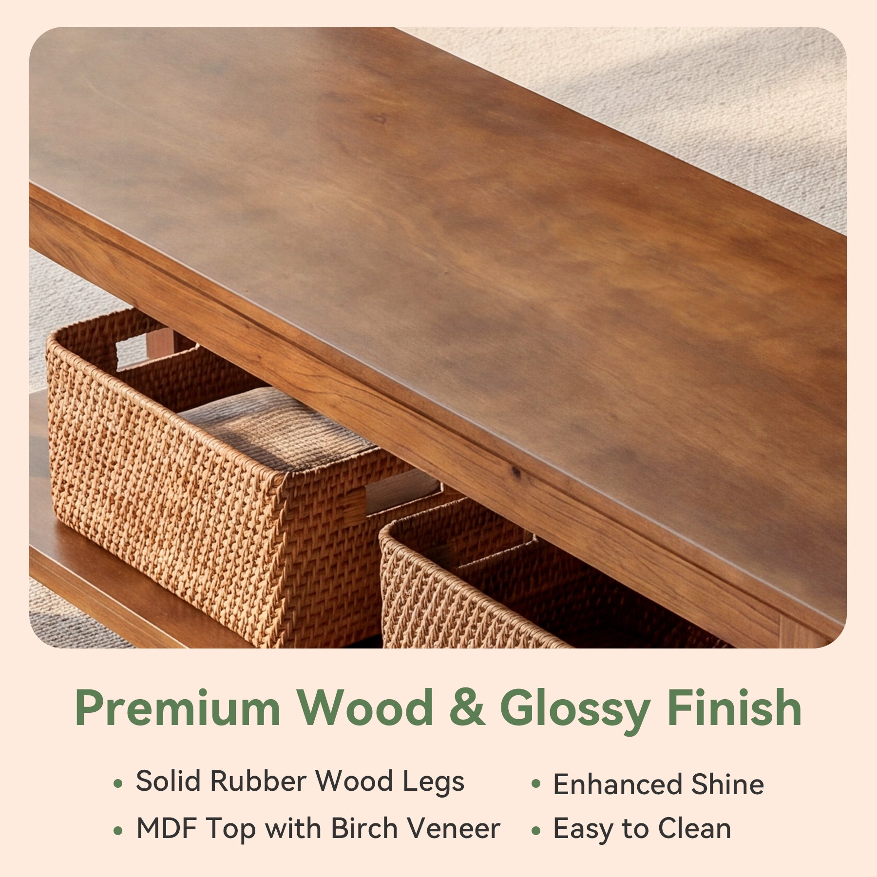 Tribesigns 55-Inch Farmhouse Bench with Storage Shelf, Wooden Dining Seating for Kitchen Dining Room and Patio