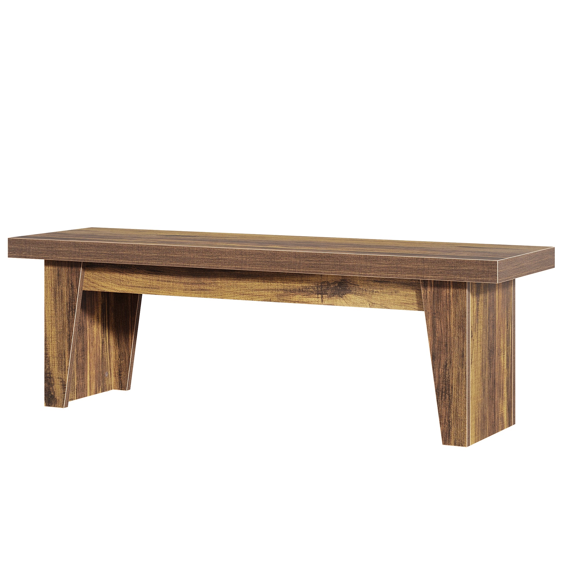 Tribesigns 55.12-Inch Wooden Entryway Bench, Farmhouse Long Bench with Storage Space