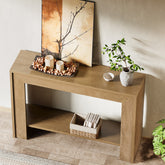 Tribesigns 41.3-Inch Farmhouse Console Table with 2-Tier Open Storage, Narrow Entryway Sofa Table for Living Room Hallway and Foyer 3