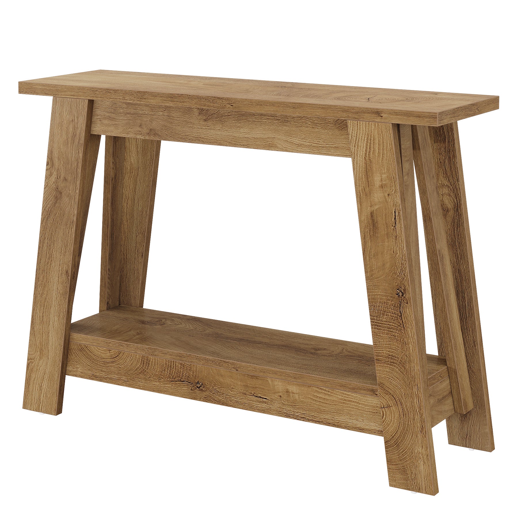 41.3" Rustic Farmhouse Console Table - 2-Tier Narrow Entryway Table with Storage