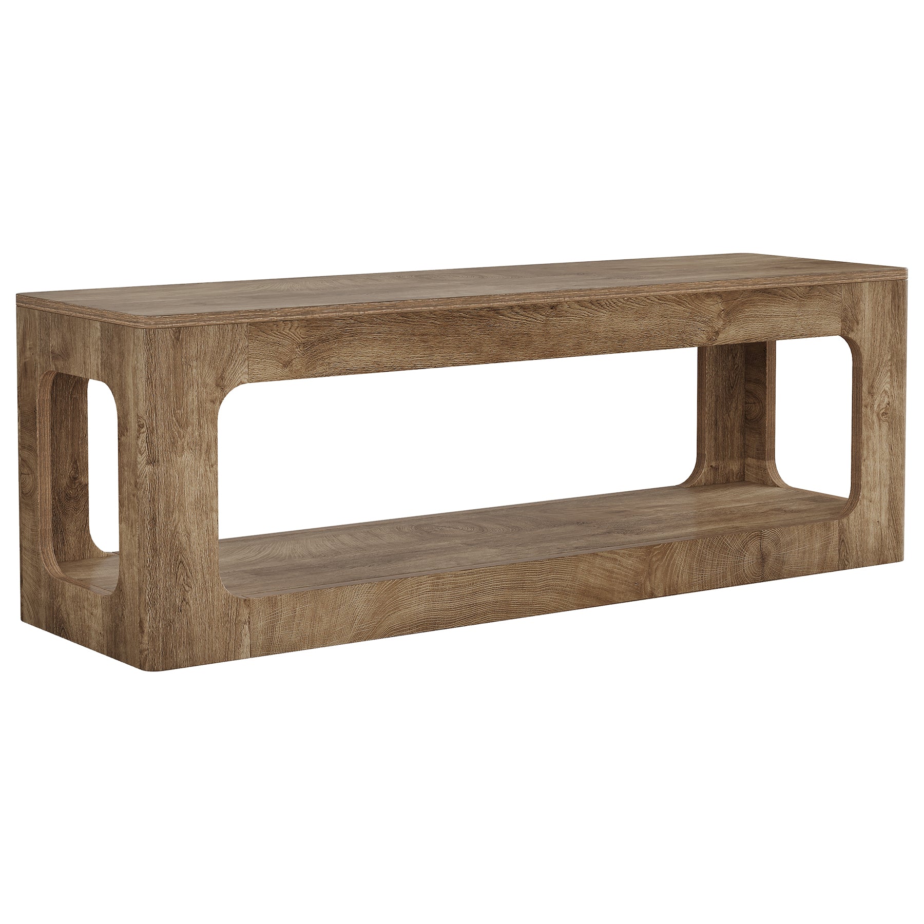 Tribesigns 63-Inch Farmhouse Console Table with Circle Design, 2-Tier Entryway Table for Hallway
