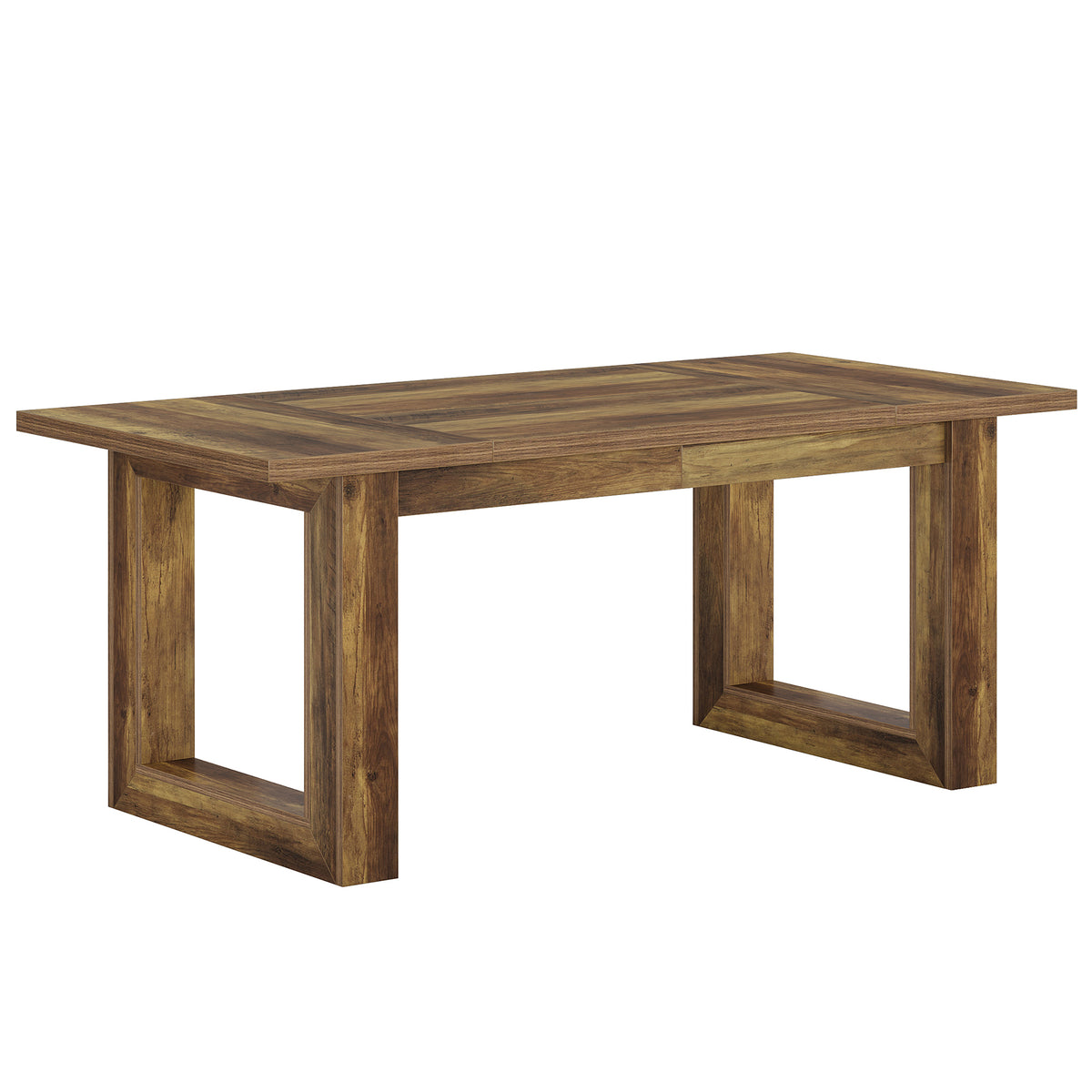 63 Inch Rectangular Dining Table for 4-6, Modern Kitchen Table with Square Base for Dining Room