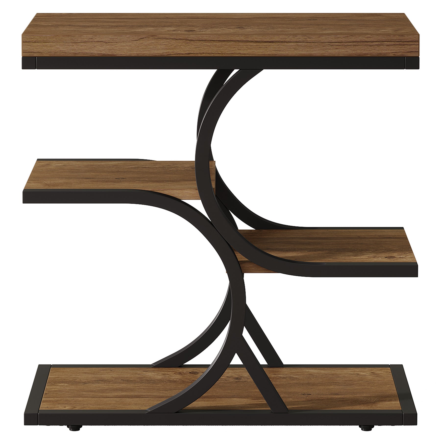 Tribesigns 23.6-Inch Narrow Side Table with 4-Tier Storage, Industrial End Table for Small Spaces