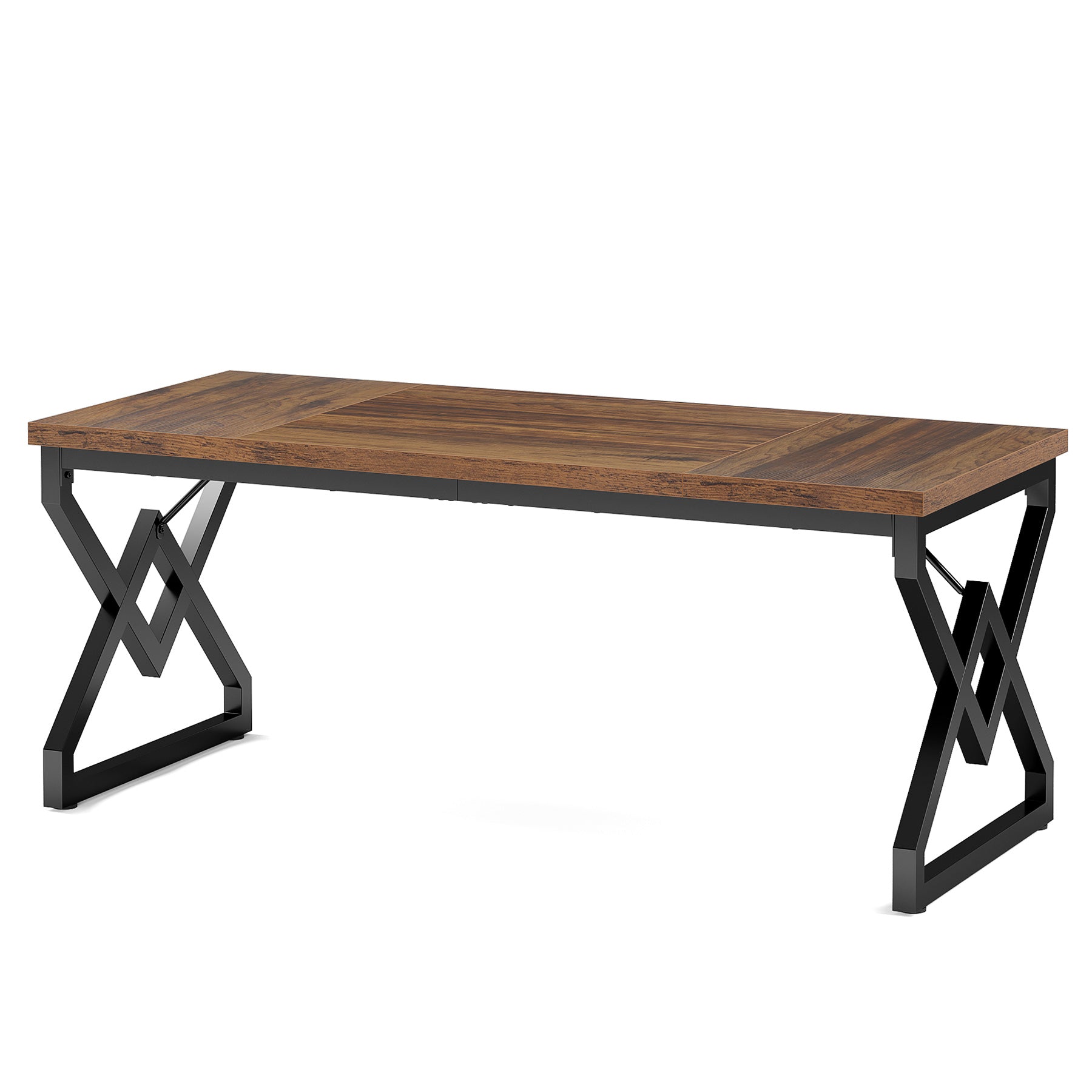 Tribesigns 63-Inch Large Office Desk, Industrial Computer Executive Desk with Extra Thick Wood-Look Top and Metal Frame for Home Office