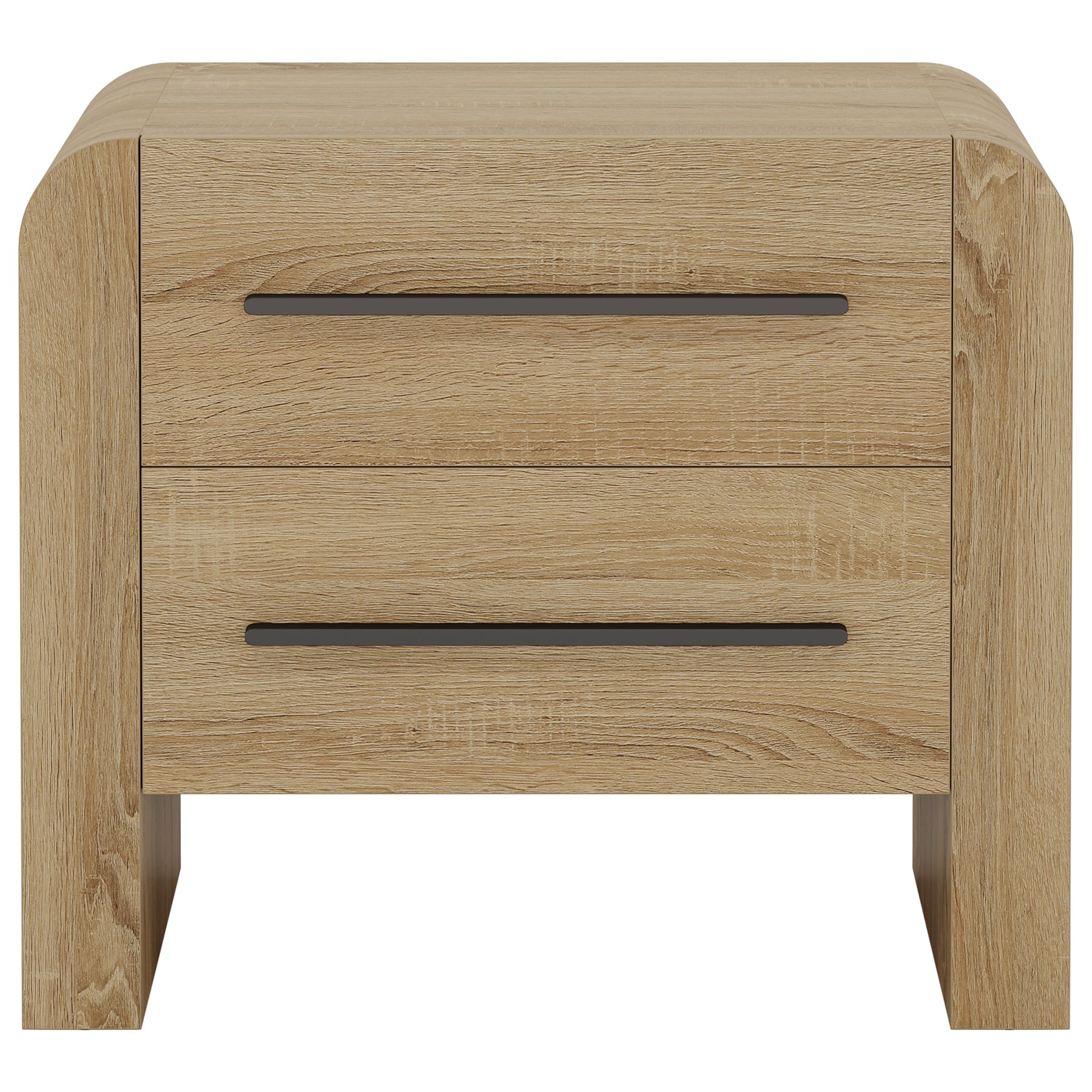 Tribesigns 27.55 Inch 2-Drawer Nightstand with Curved Edges, Modern Bedside Table for Bedroom