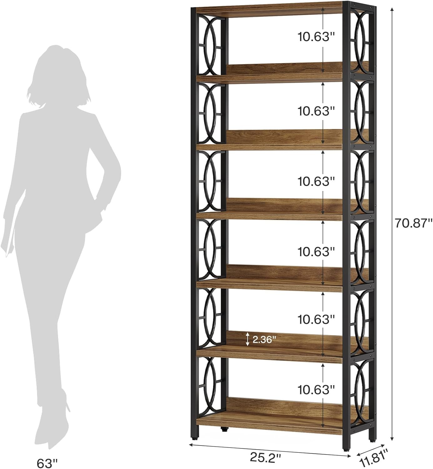 70.86" Tall Industrial Plant Stand - 6-Tier Heavy Duty Indoor/Outdoor Shelf