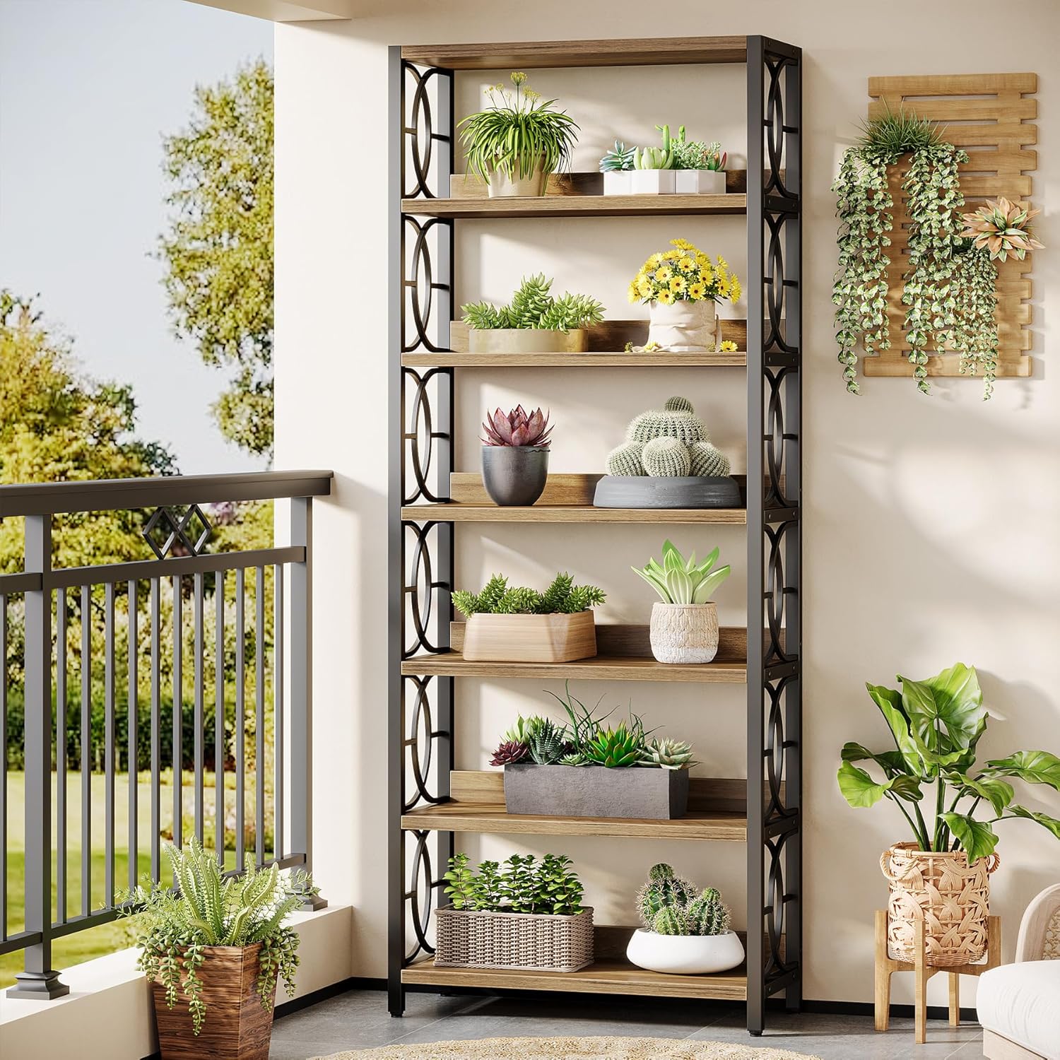 70.86" Tall Industrial Plant Stand - 6-Tier Heavy Duty Indoor/Outdoor Shelf