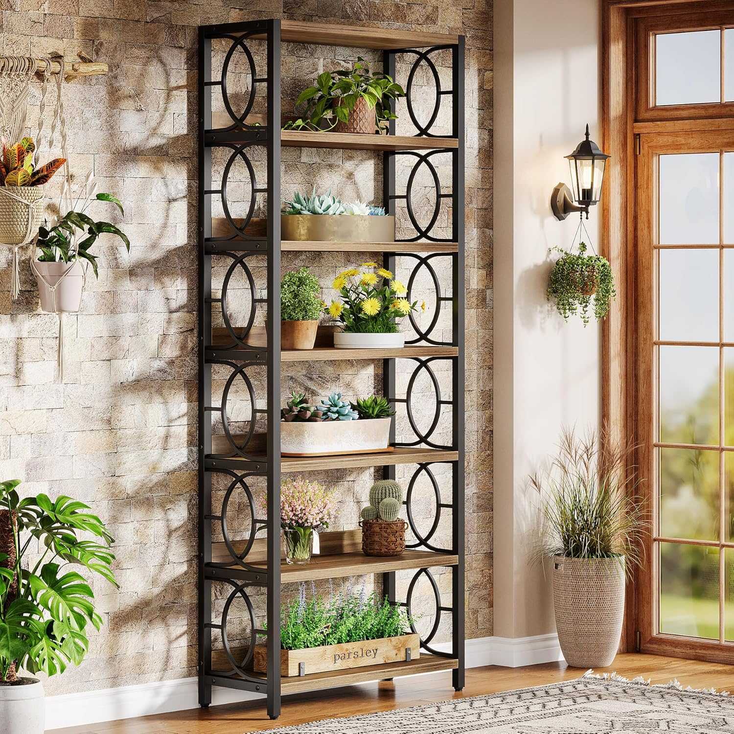 70.86" Tall Industrial Plant Stand - 6-Tier Heavy Duty Indoor/Outdoor Shelf