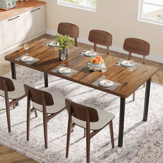 70.87" Dining Table, Rectangle Kitchen Table with Rounded Edges for 6-8 Tribesigns