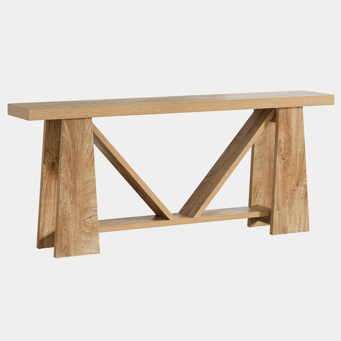 70.9" Rustic Farmhouse Console Table - Entryway Sofa Table with Dual Shelves