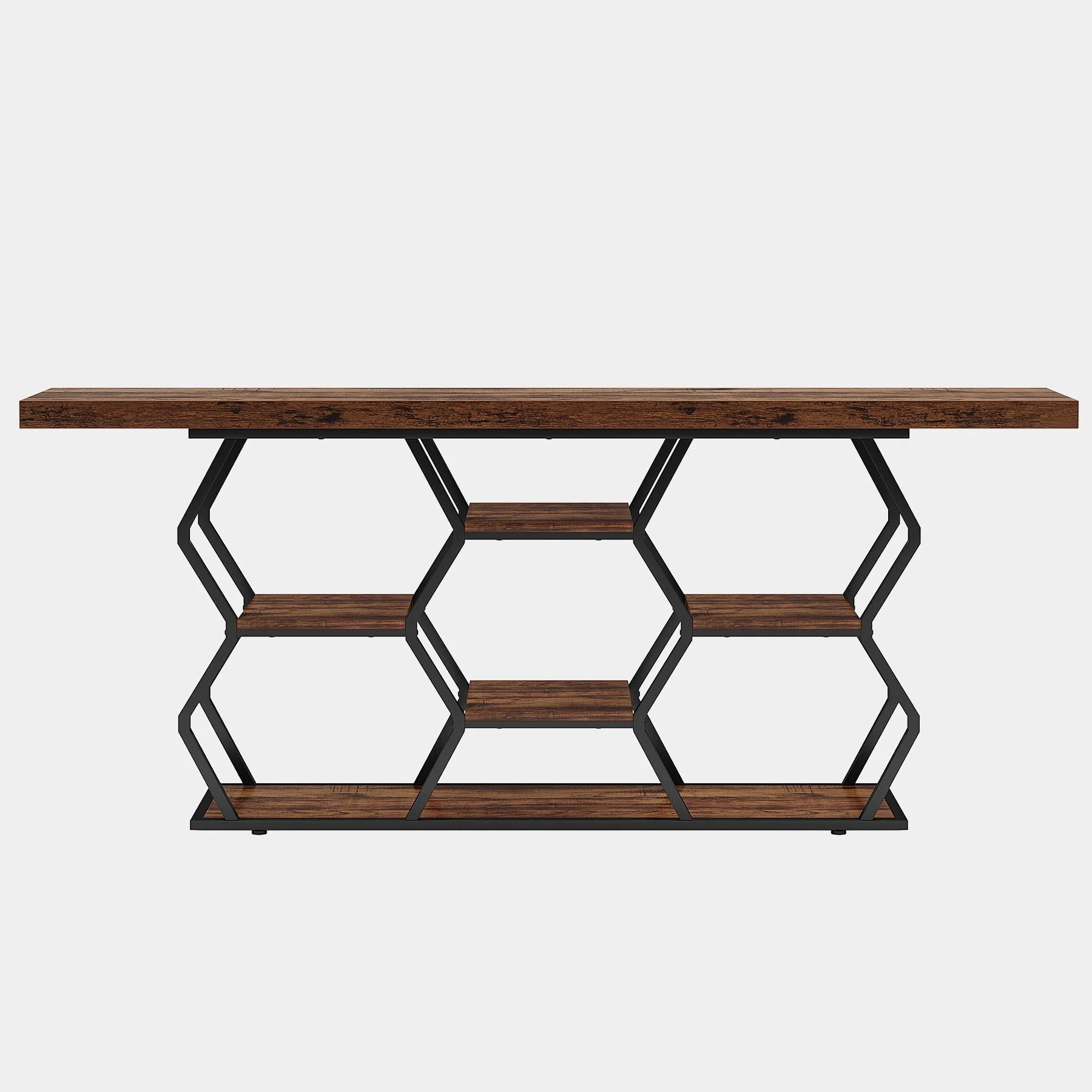 70.9" Console Table, Long Sofa Table with Storage Shelves