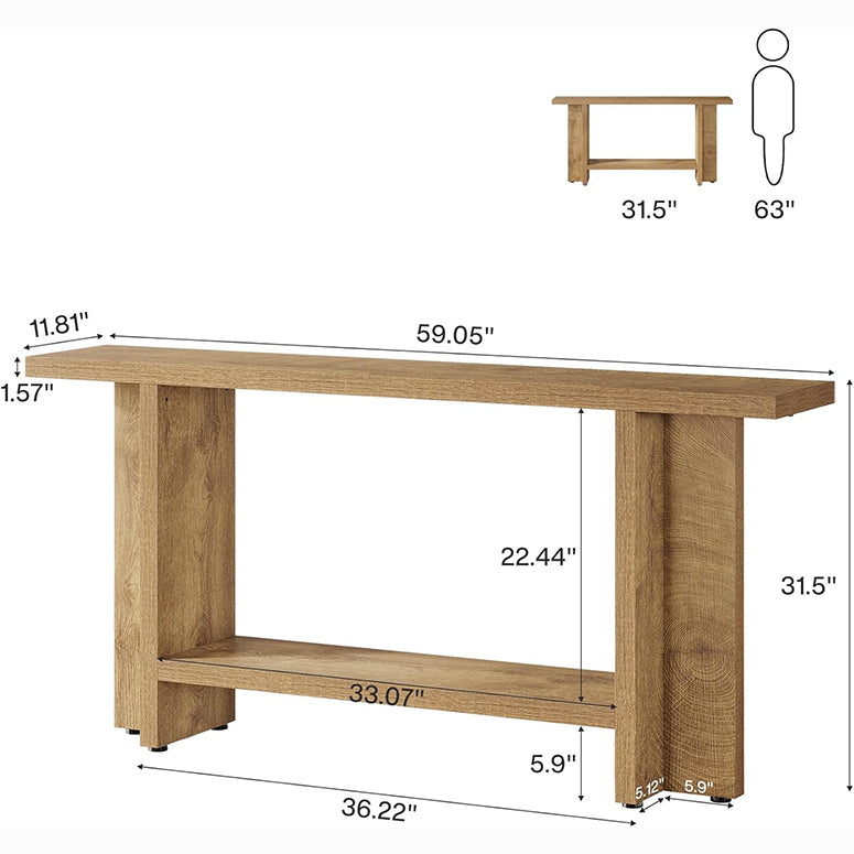 59" Console Table, Farmhouse Sofa Table Hallway Table