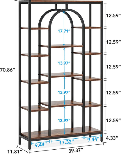 Freestanding Bookshelf, 70.9" Etagere Bookcase Open Display Shelf