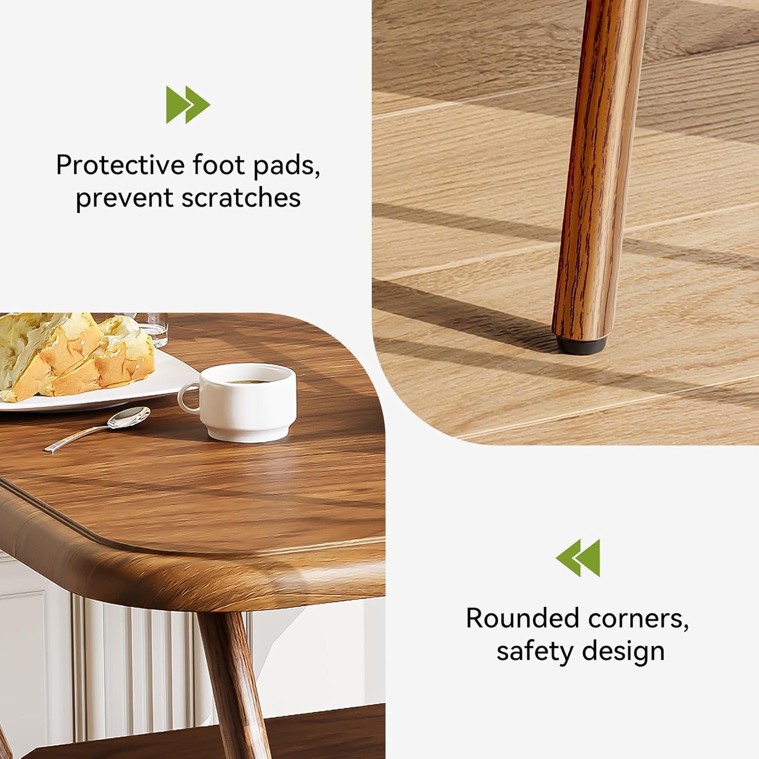 31.5" Square Dining Table, 2-Tier Compact Table for Dining Room and Office in Walnut