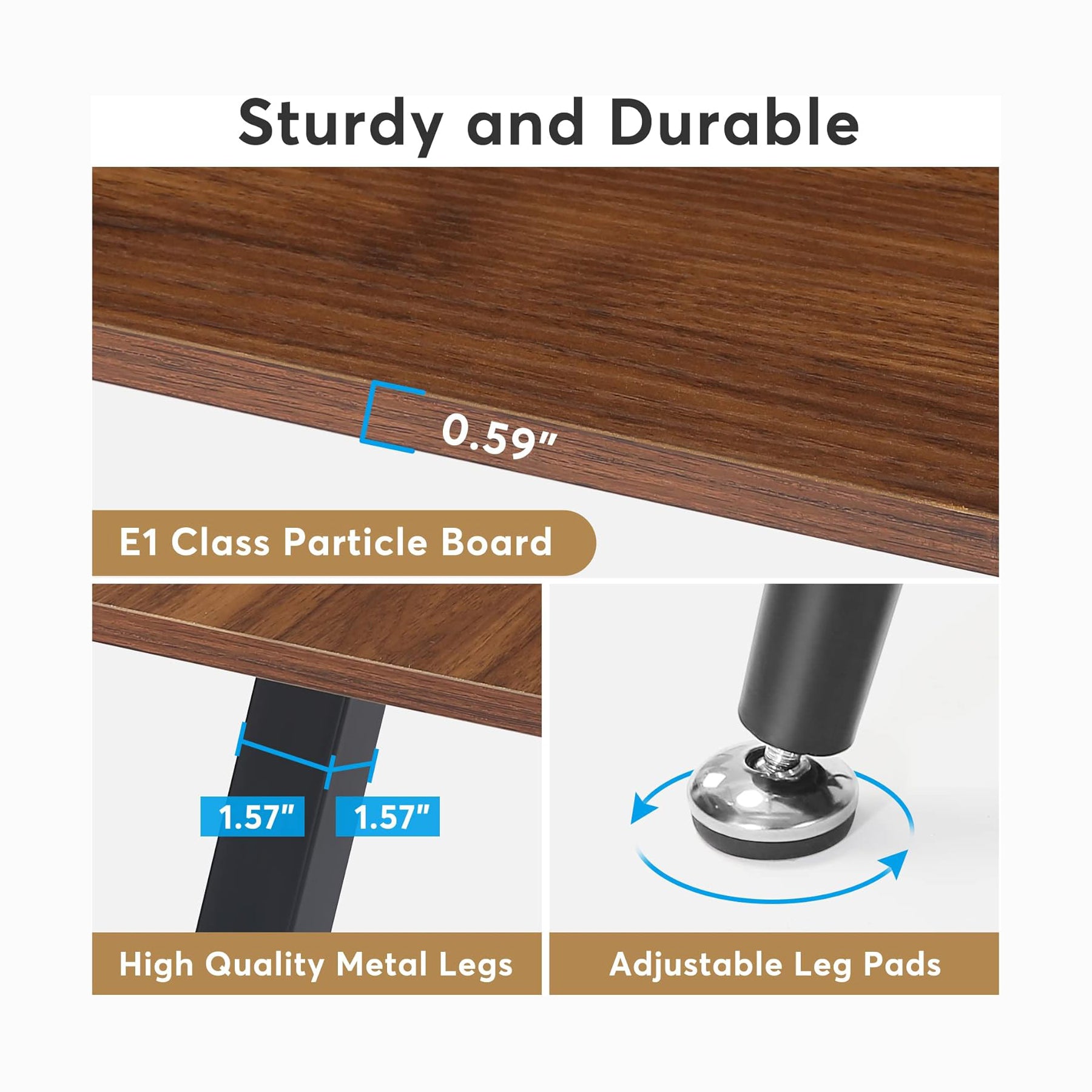 Modern Industrial 6FT Conference Table - Rectangular Meeting Room Tables with Metal Legs