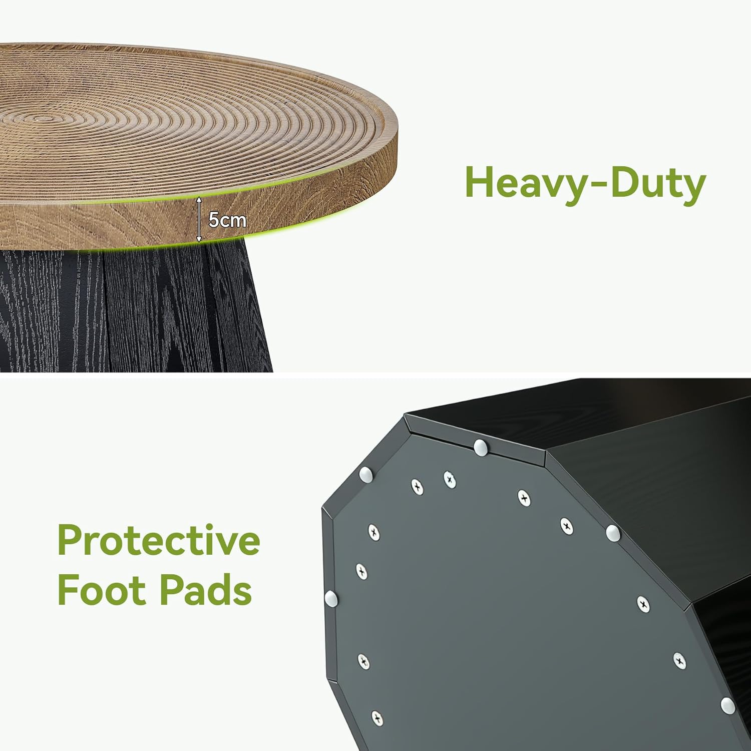 31.5" Round Farmhouse Coffee Table, Modern Center Table