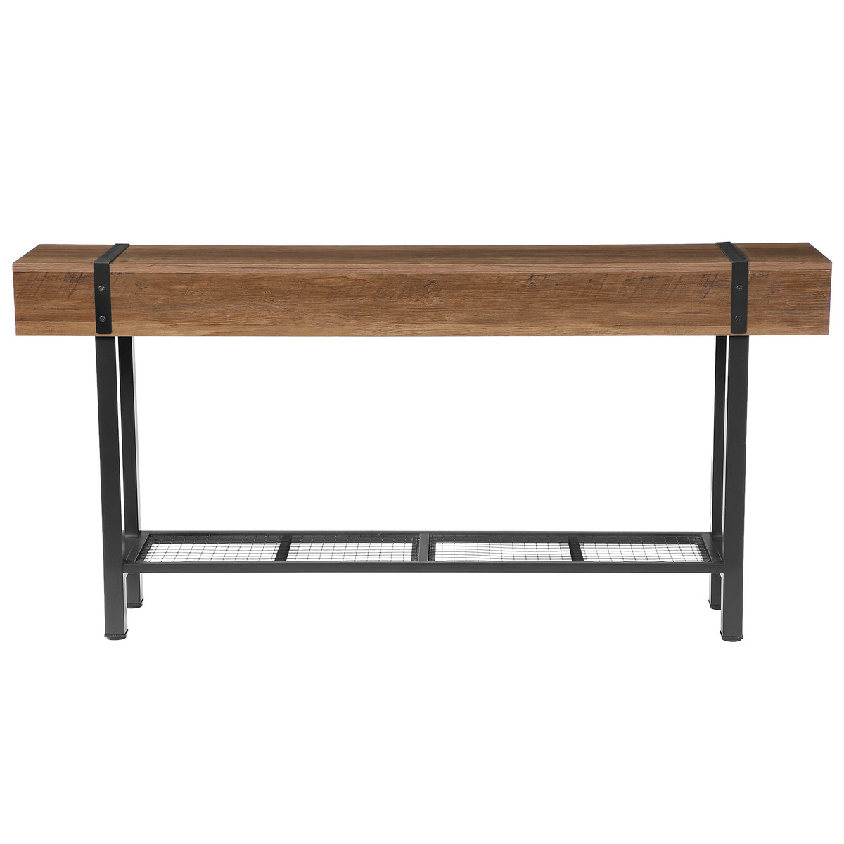 Tribesigns 63" Long Console Table with 2-Tier Storage, Industrial Sofa Table for Entryway
