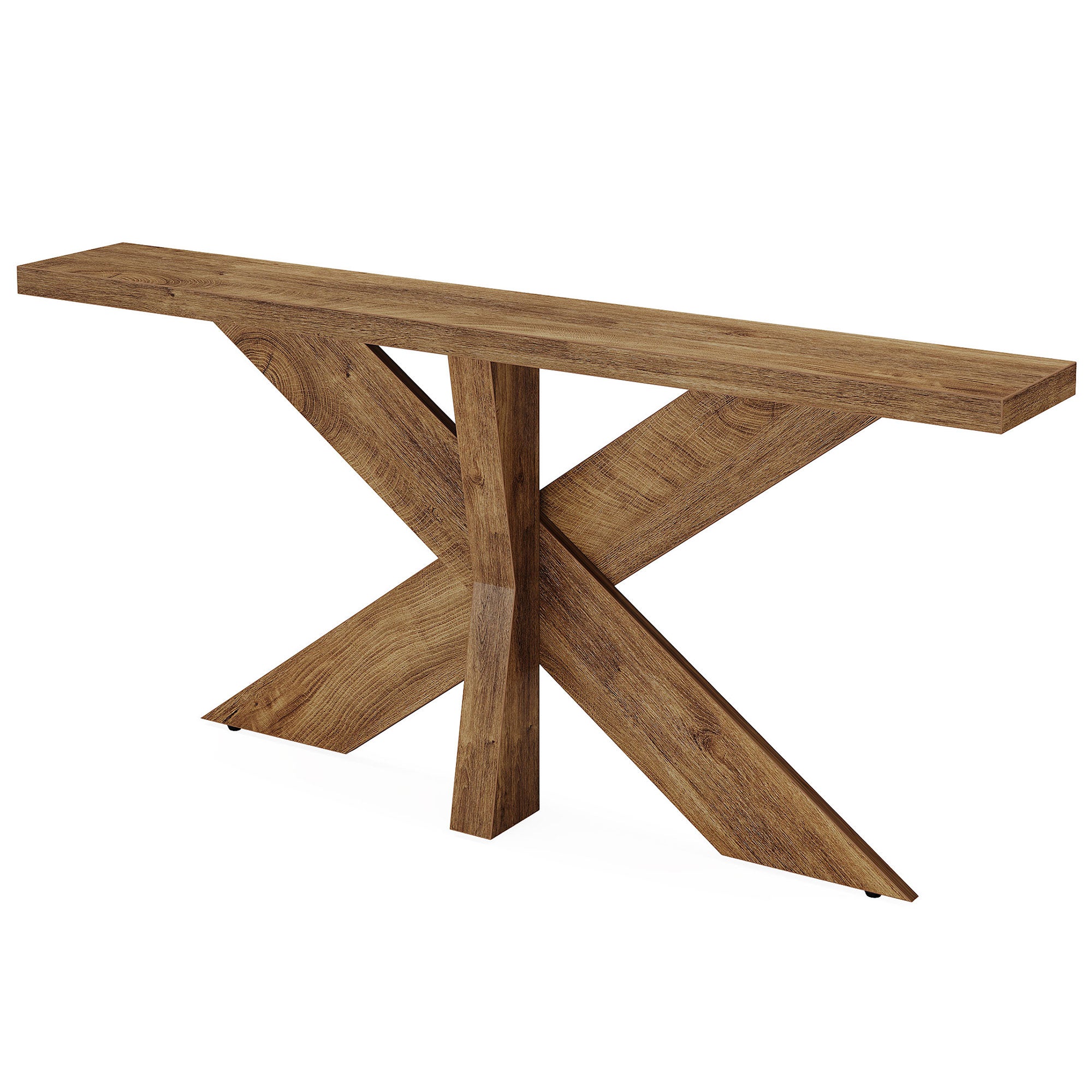 Tribesigns 70.9-Inch Console Table, Farmhouse Sofa Table with Wooden Geometric Base for Entryway