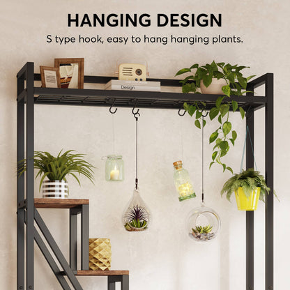 7-Tier Plant Stand, 70.9" Tall Flower Plant Shelf with 5 S-Hooks Tribesigns