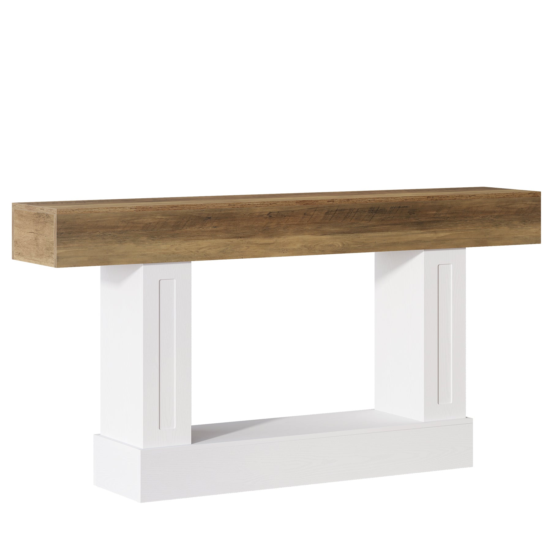 47.2-Inch Solid Wood Coffee Table with Rectangular Tabletop, Modern Center Table for Living Room