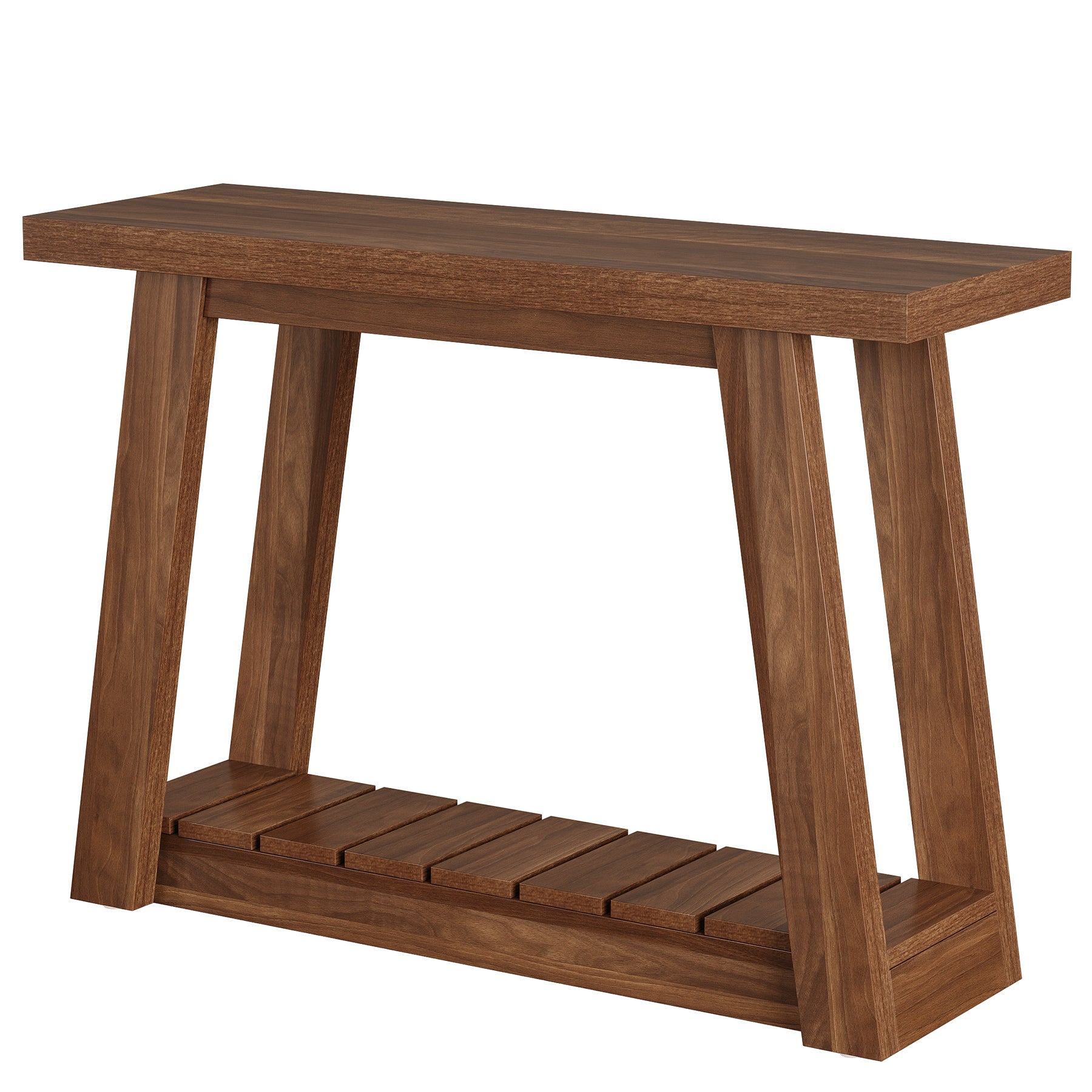 Tribesigns 41.3-Inch 2-Tier Wood Console Table, Narrow Entryway Storage Sofa Table with Open Shelves for Living Room and Hallway