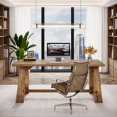 Tribesigns 63 Inch Solid Wood Executive Desk with Spacious Worktop, Farmhouse Office Computer Desk for Home Office 3