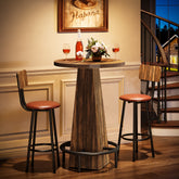 Tribesigns 37.4-Inch High Round Dining Table with Metal Footrest, Counter Height Kitchen Table for Small Dining Spaces 3