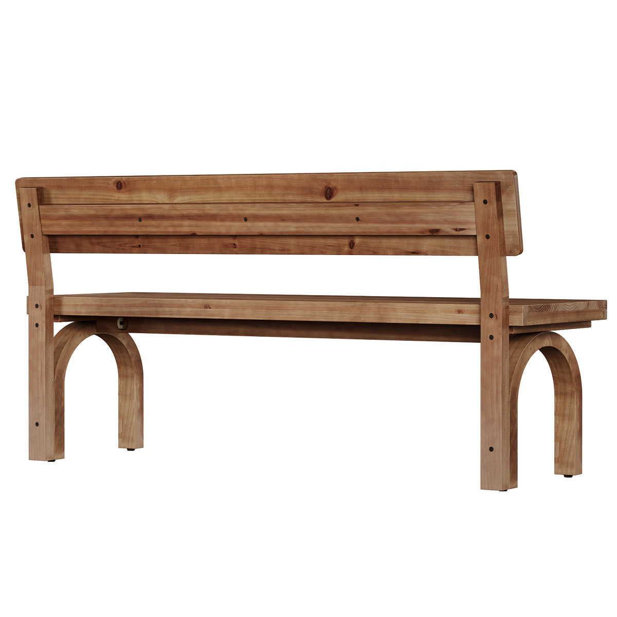 63 Inch Solid Wood Entryway Bench with Backrest, Farmhouse Indoor Bench for Hallway and Bedroom