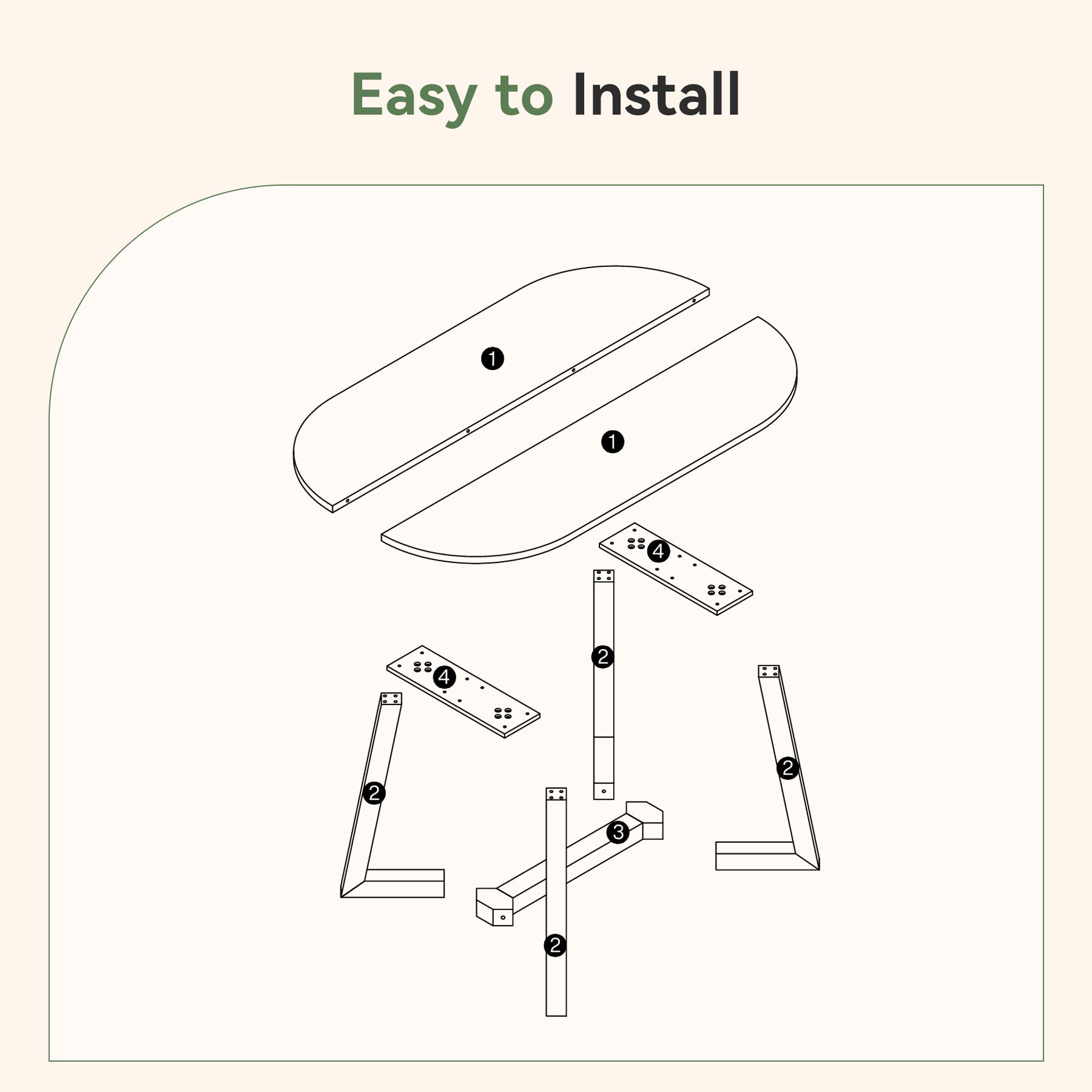 63" Oval Solid Wood Dining Table for 4-6, Farmhouse Kitchen Table with Sturdy Tapered Legs