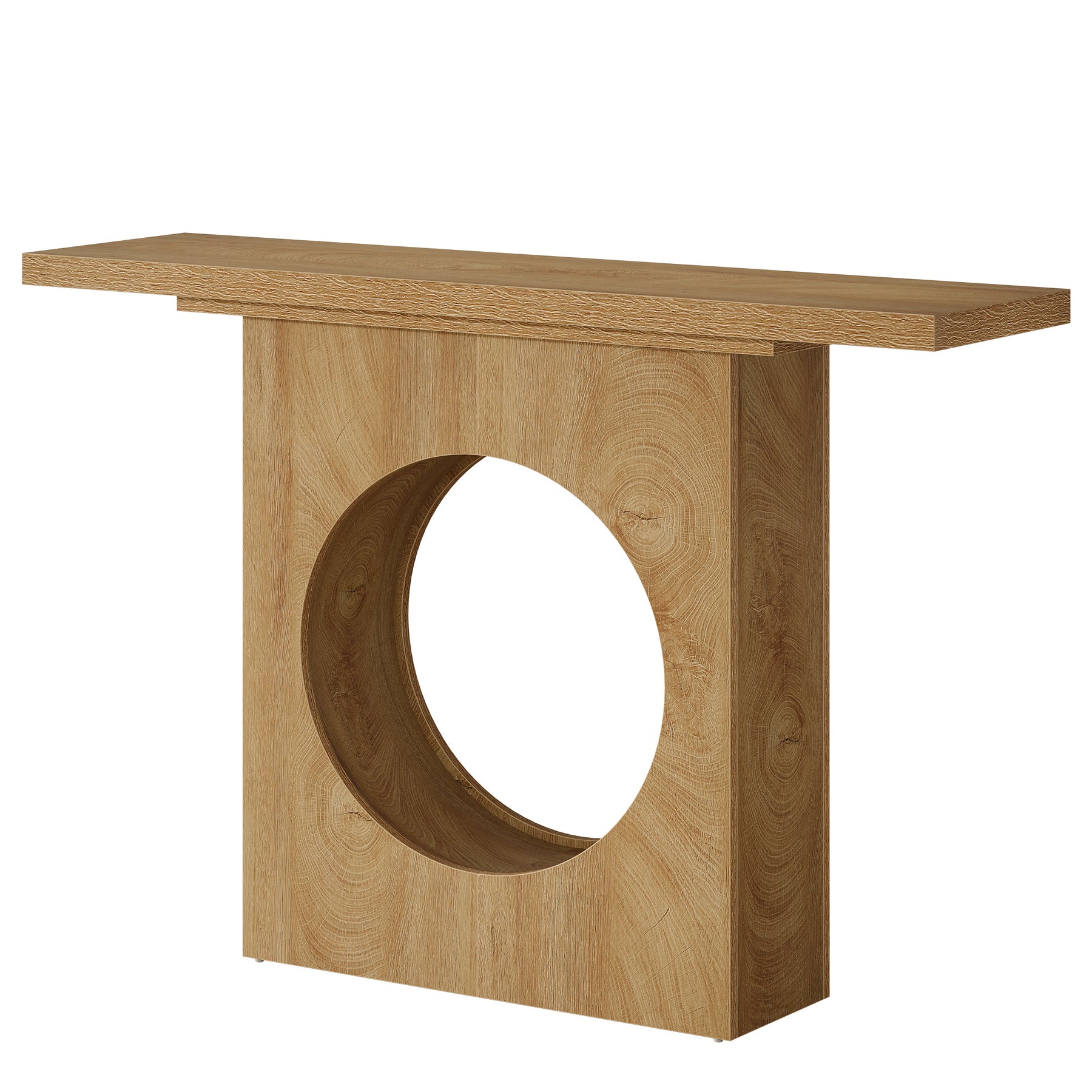 41.3-Inch Farmhouse Console Table, Narrow Entryway Table with Round Hole Design