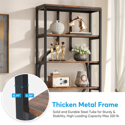 6-Tier Bookshelf, 70.9" Industrial Bookcase Display Shelf Tribesigns