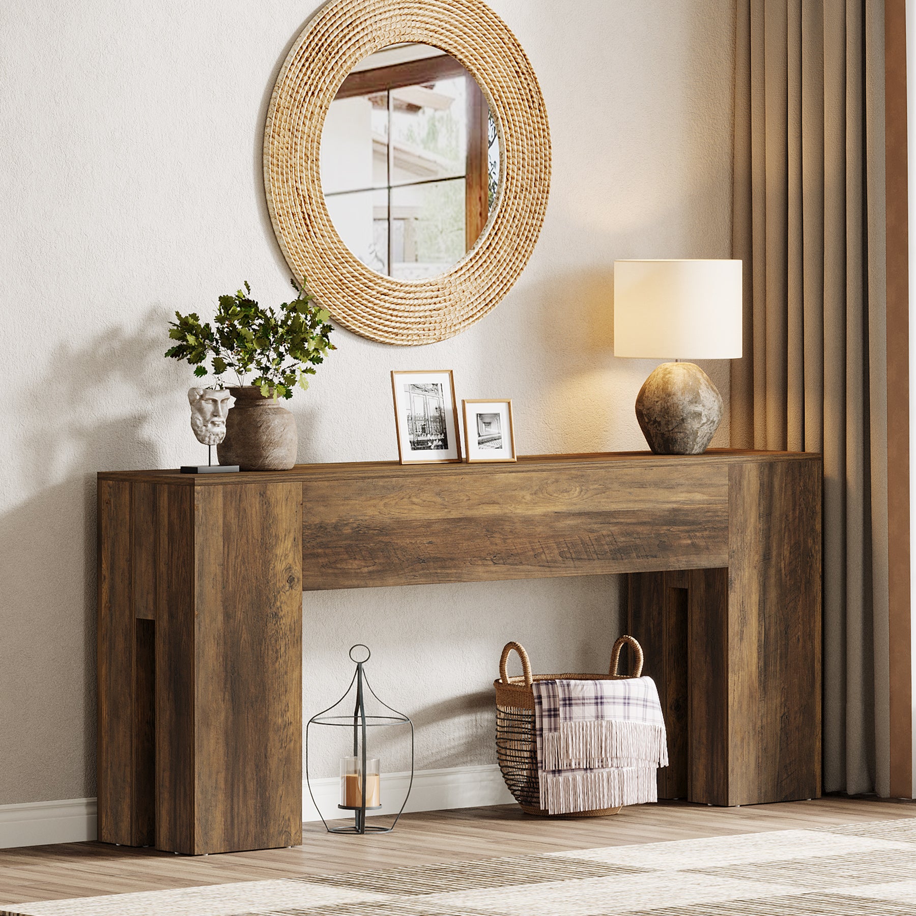 Tribesigns 70.87-Inch Long Console Table, Farmhouse Sofa Table for Entryway, Hallway, Living Room