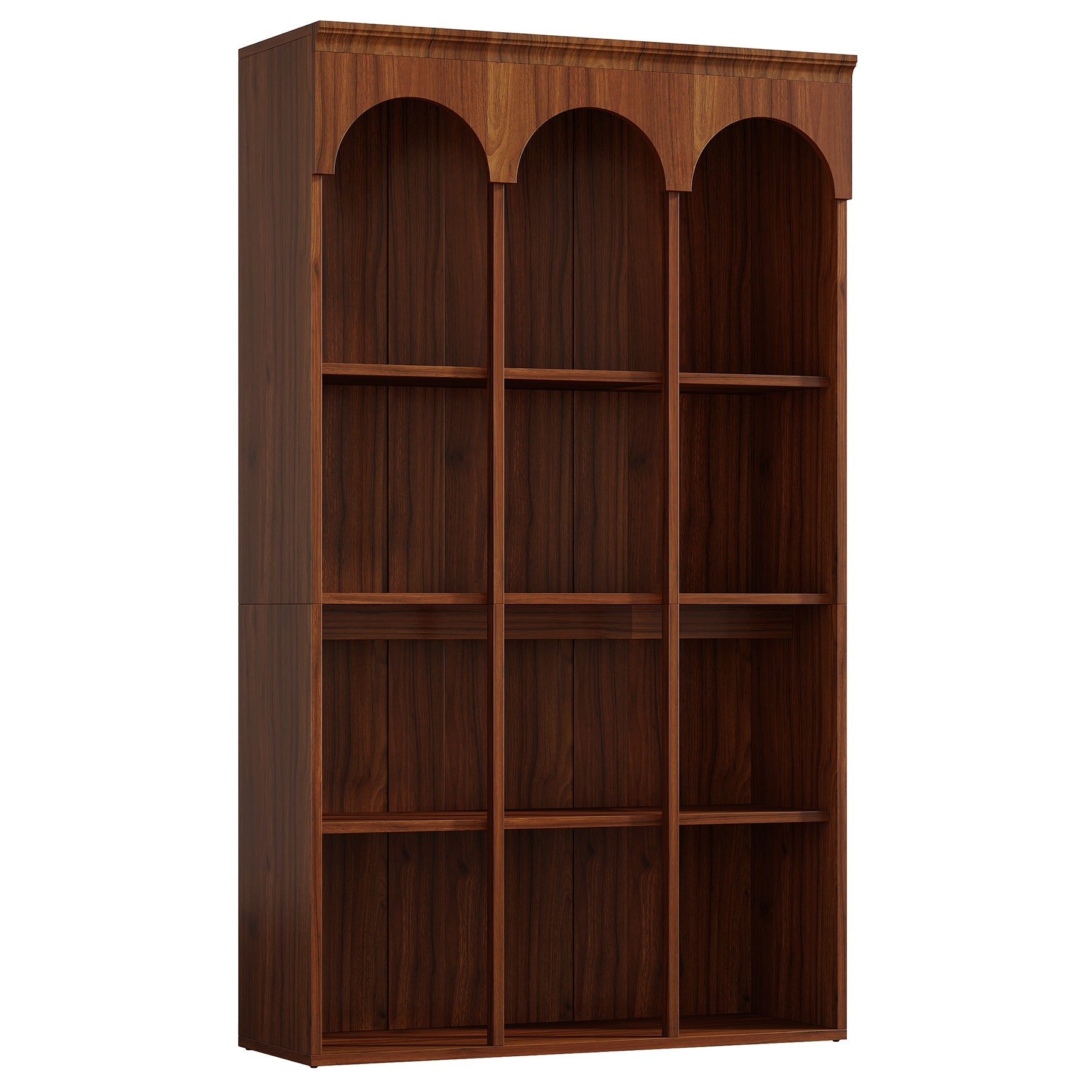 71-Inch Tall Arched Bookshelf with 5-Tier Open Display Shelves, Freestanding Bookcase for Office