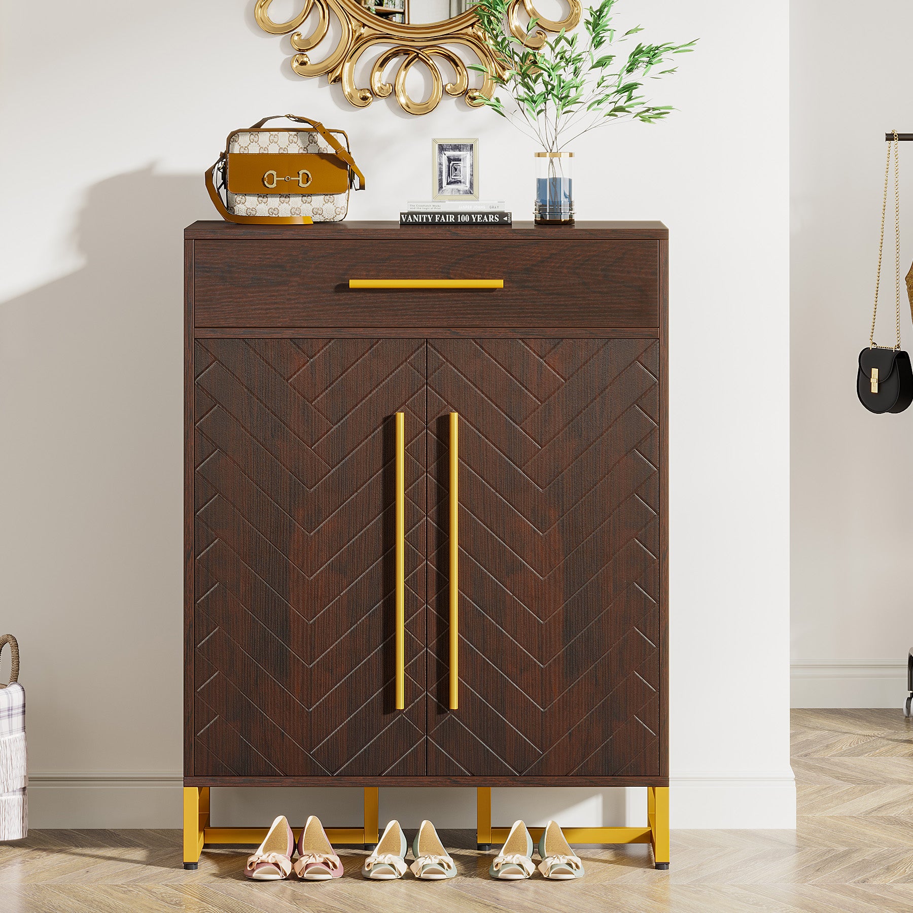 Tribesigns Shoe Cabinet with Doors, 20 Pair Storage Organizer for Entryway