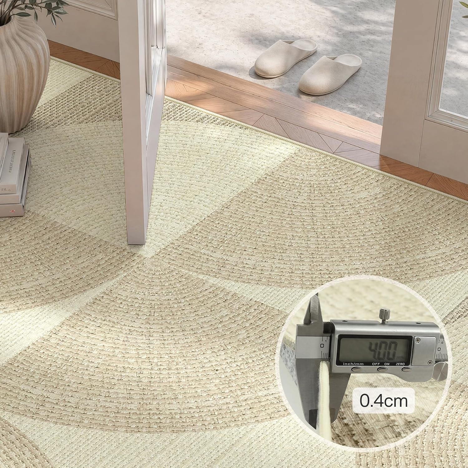 Tribesigns Geometric Area Rug, Washable Non-Slip Low-Pile Rug for Living Room