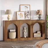 Tribesigns 63'' Rustic Console Table, Narrow Entryway Table with 3 Arched Shelves 3