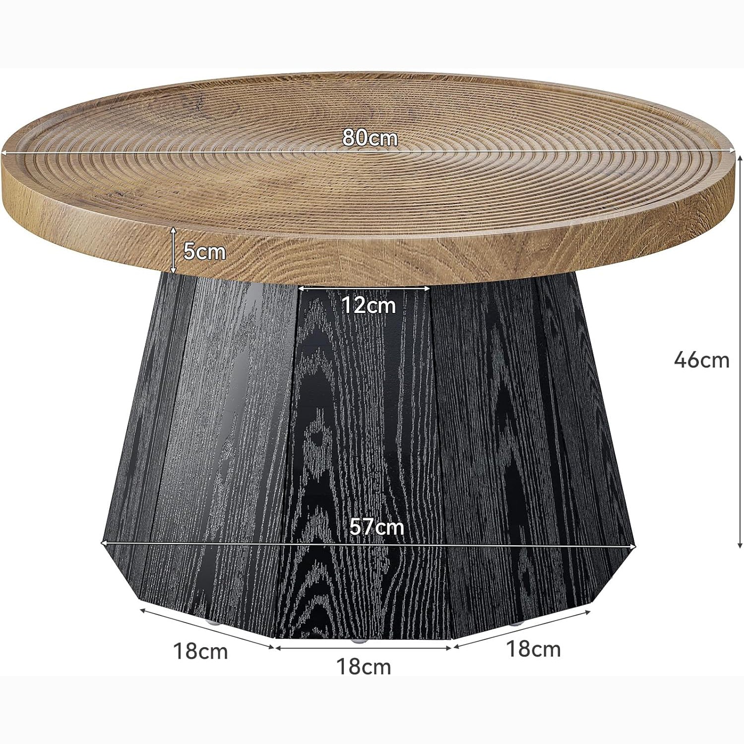 31.5" Round Farmhouse Coffee Table, Modern Center Table