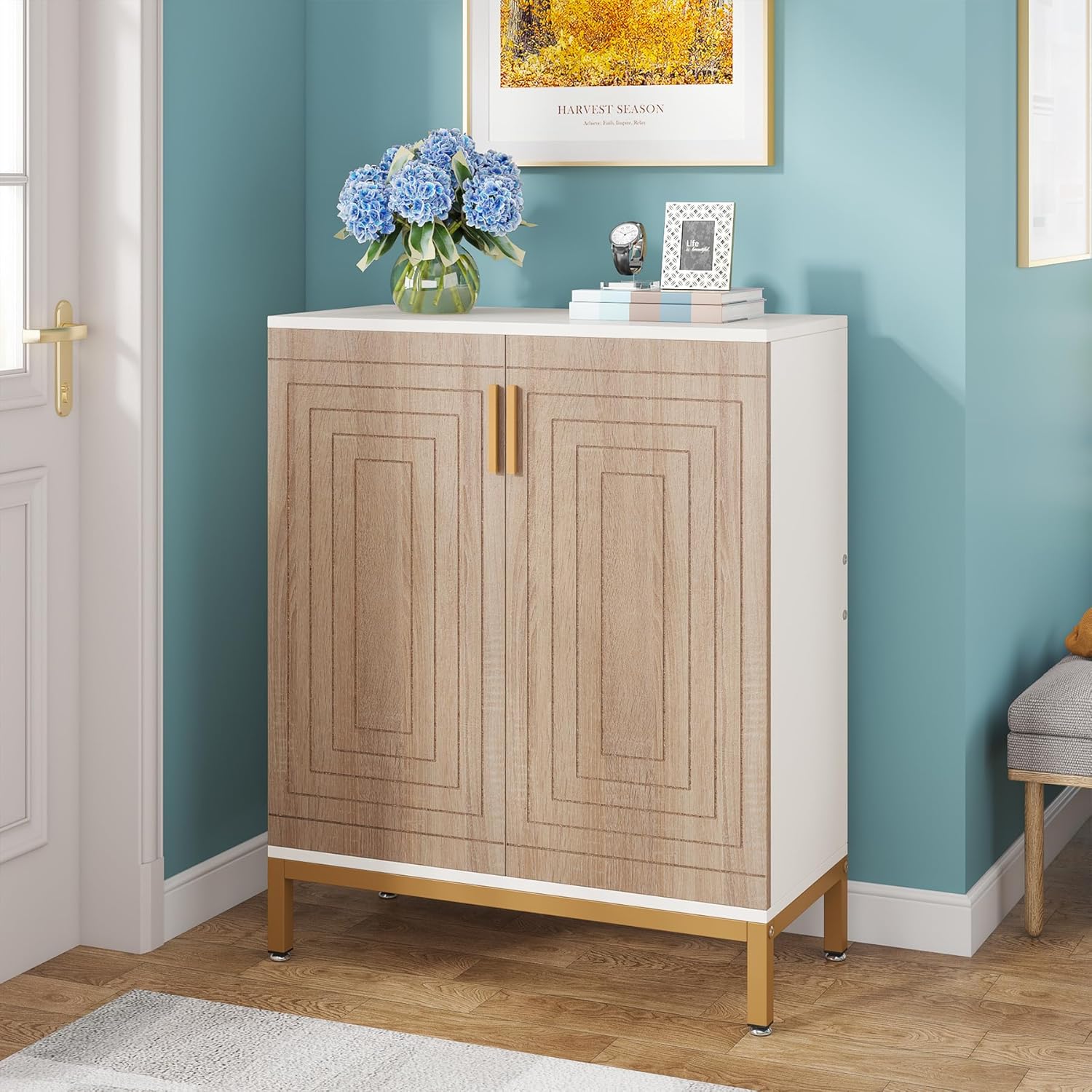 Modern 20-Pair Shoe Storage Cabinet with Doors, 6-Tier Freestanding Entryway Organizer Rack