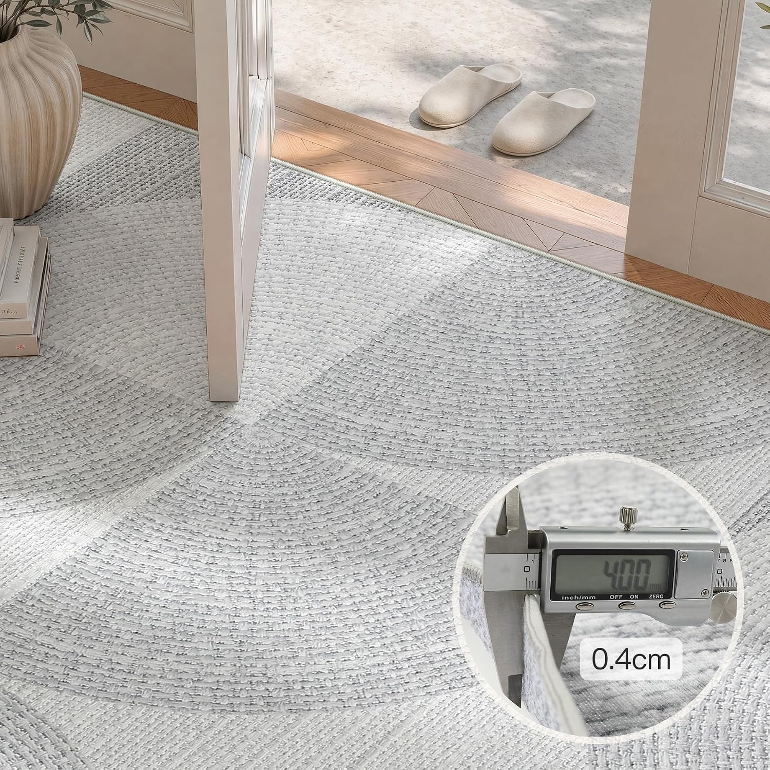 Tribesigns Geometric Area Rug, Washable Non-Slip Low-Pile Rug for Living Room